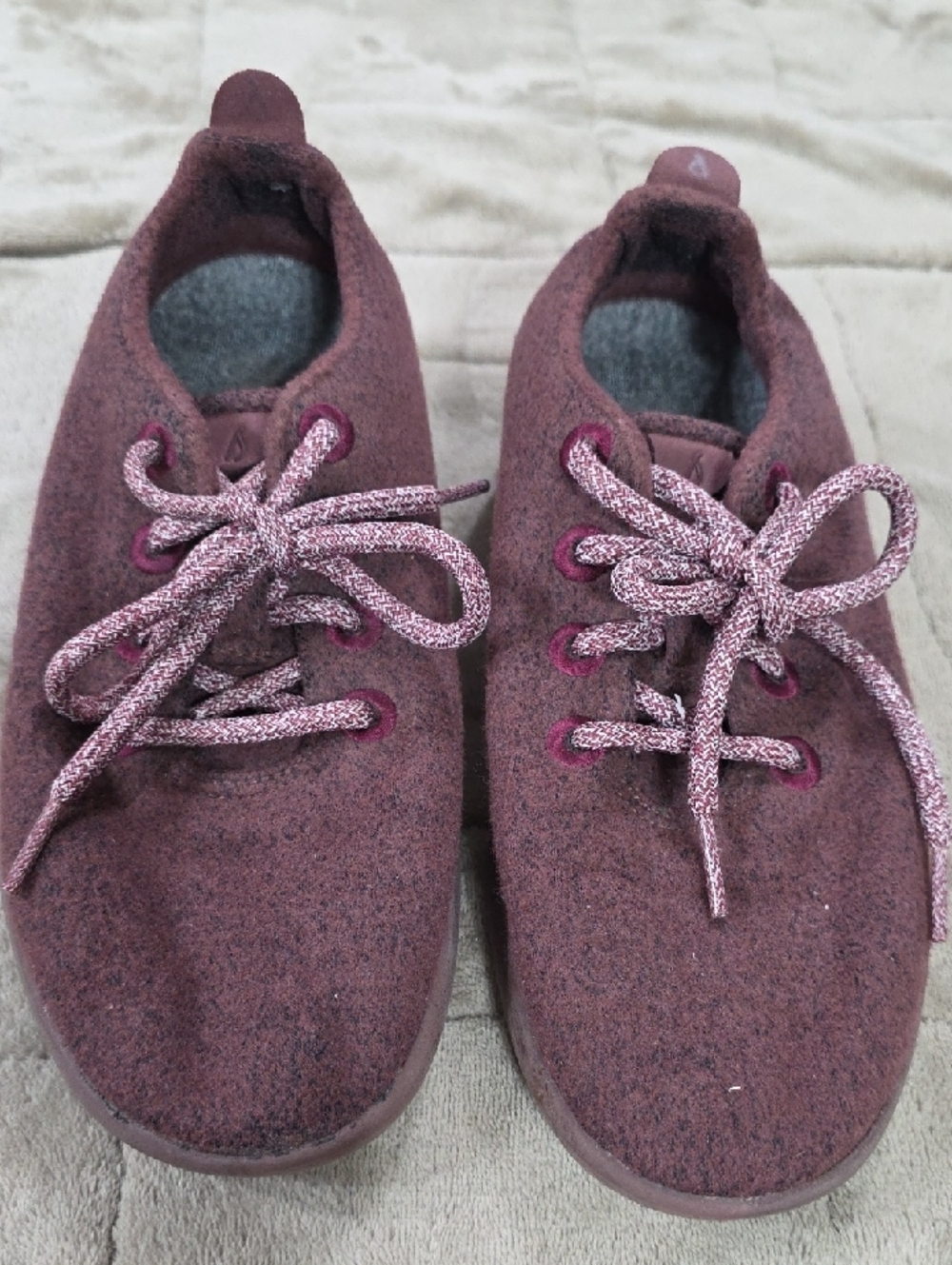 Allbirds Women's Merino Wool Sneakers Burgundy Laces Comfort Casual Sz 8 GUC